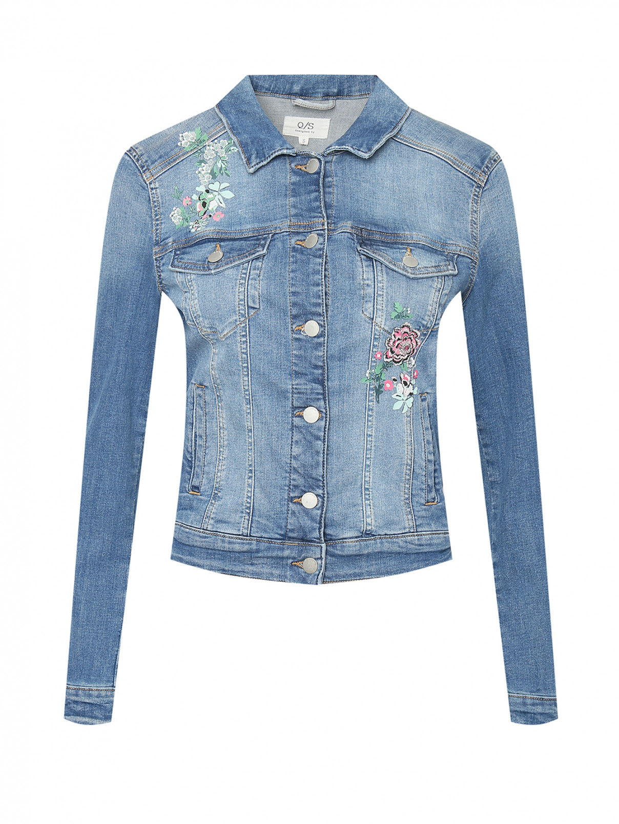 Q/S Designe by синяя джинсовая куртка с принтом (641026) купить со скидкой– распродажа в Боско Аутлет